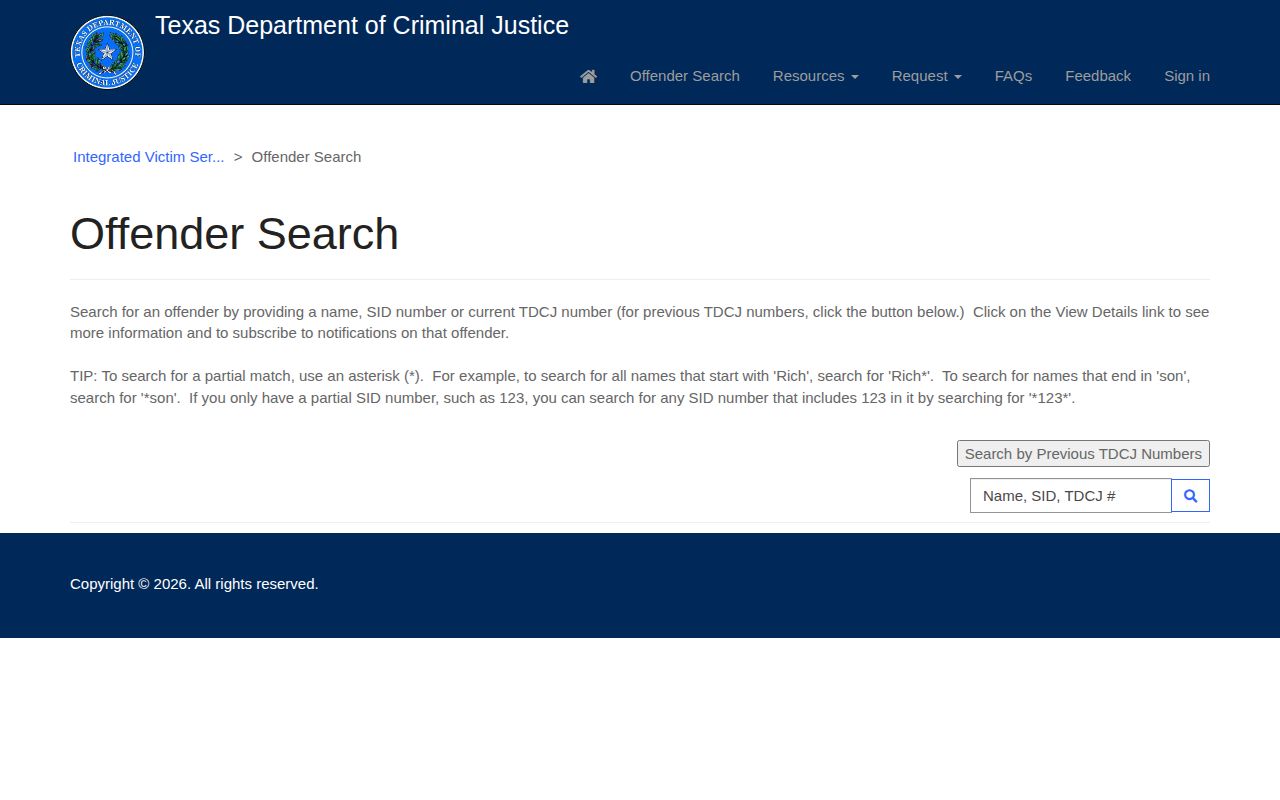 Parmer County IVSS inmate check and TDCJ release alert search